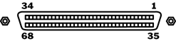 An image for the SCSI Connector Identification Guide Centronics HD68 SCSI Connector