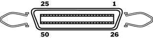 An image for the SCSI Connector Identification Guide Centronics C50 SCSI Connector